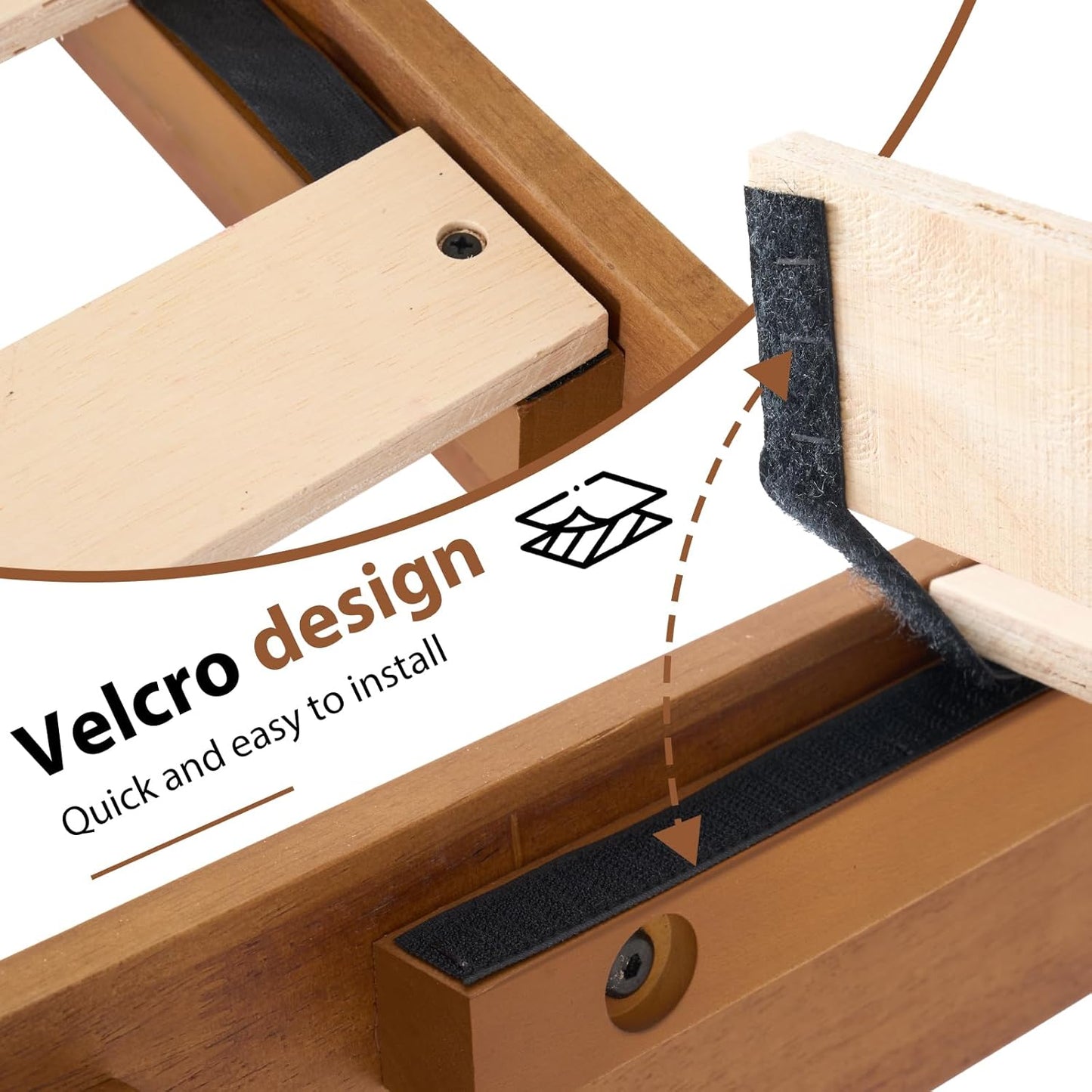 Solid Wood Bed Frame, Full Size Bed Base with Wood Slat Support, Sturdy, Stylish & Noise-Free Design, No Box Spring Needed, Easy Assembly, Dark Brown