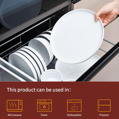 White Dinner Plates Set of 4, Ceramic Dining Plates 10.5 Inch, Large Salad Plate, Porcelain Kitchen Plate for Pizza, Steak, Microwave and Dishwasher Safe