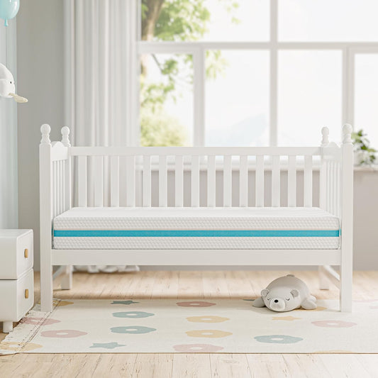 Crib Mattress, Dual-Sided Memory Foam Toddler Mattress with Breathable Washable Cover, Standard Size Baby Mattresses for Crib: 52 X 27.6 X 6 Inch