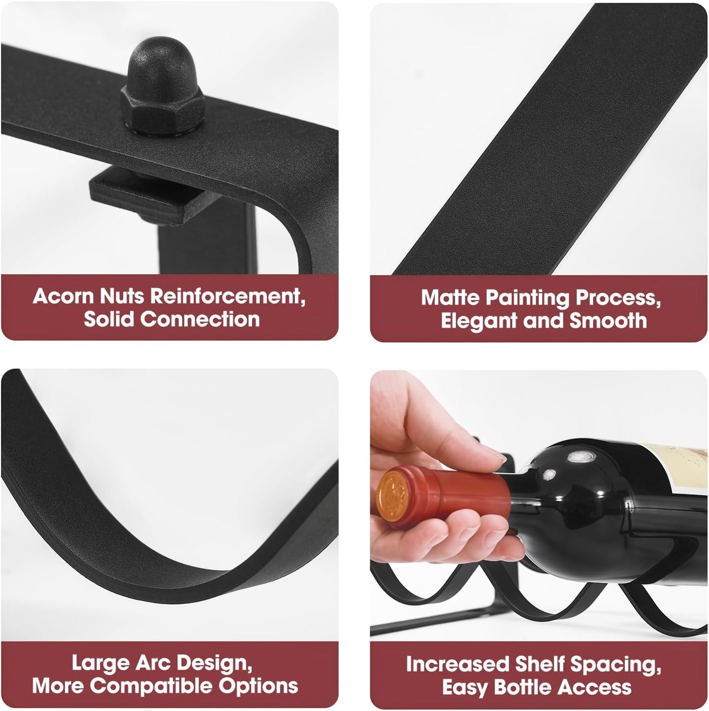 Stackable Wine Rack Countertop, 12 Bottles Wine Bottle Holder for inside Cabinet, Small Tabletop Wine Holder Stand for Pantry Bar, 3-Tier Angle Adjustable Wine Bottle Rack for Tight Spaces