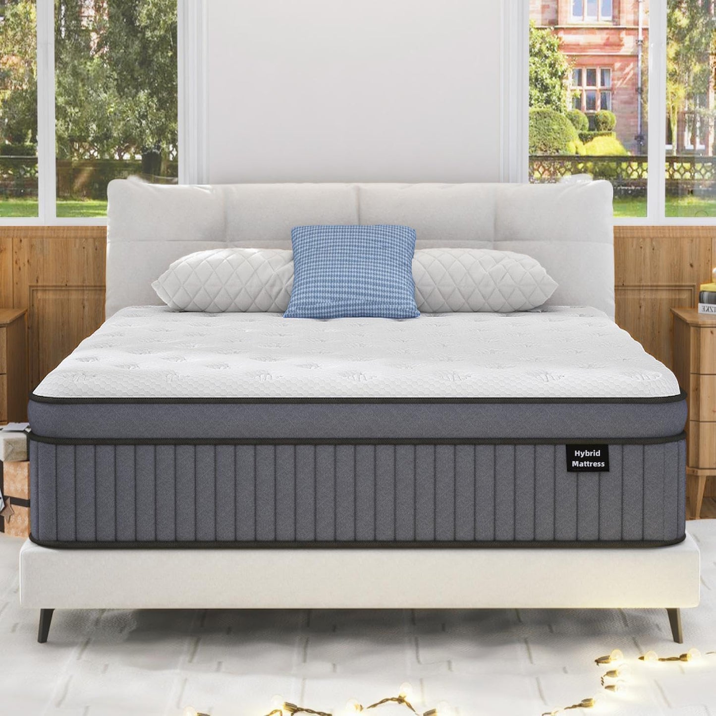 14 Inch Medium Firm King Size Mattress [Upgraded] King Hybrid Mattresses in a Box with Gel Memory Foam & Pocket Springs, Strong Edge Support,Pressure Relief,Certipur-Us,365-Night Trial