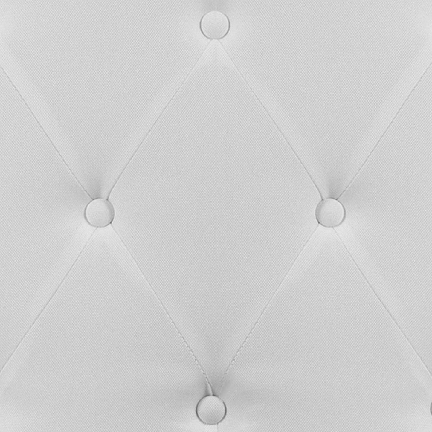 Tufted Upholstered Queen Size Headboard in White Fabric