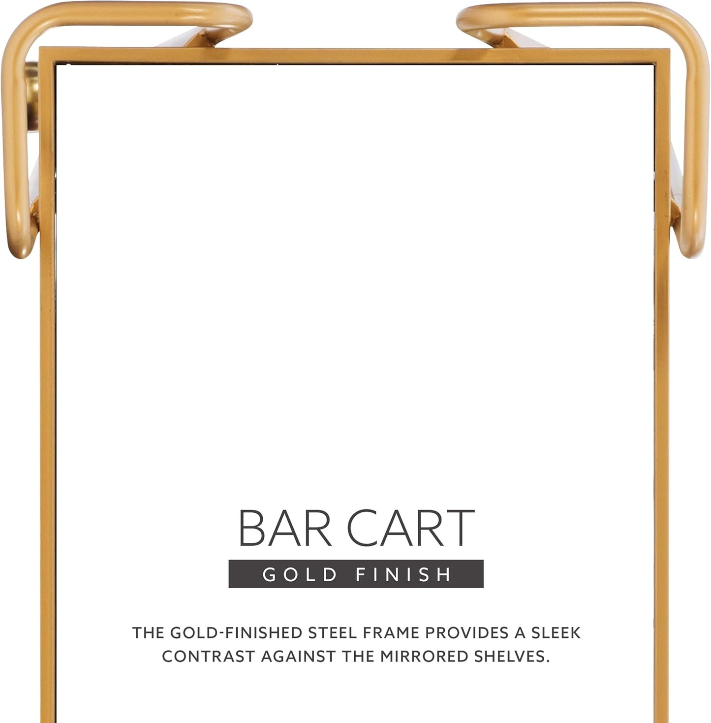 Gina Mid-Century Bar Cart, Gold