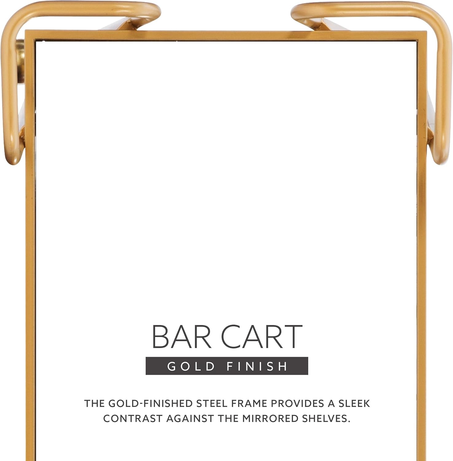 Gina Mid-Century Bar Cart, Gold