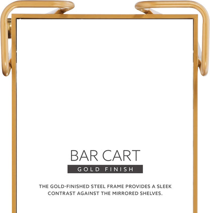 Gina Mid-Century Bar Cart, Gold