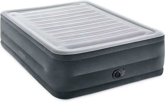 64417ED 22In Queen Dura-Beam Comfort Plush High-Rise Inflatable Air Mattress with Built in Pump for Travel and Camping, 600Lb Weight Capacity