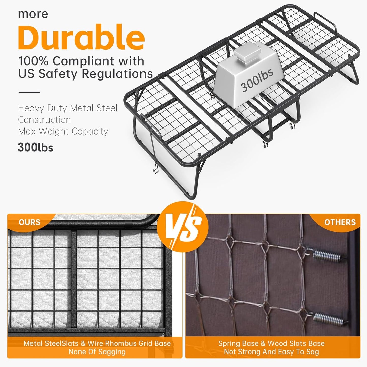 Folding Bed with Mattress, Roll Away Beds with Mattress for Adults, Single Cot Foldable Rollaway Beds, 75" X 31" Portable Bed for Easy Storage, Strong Frame for Guest Room, Small Apartment