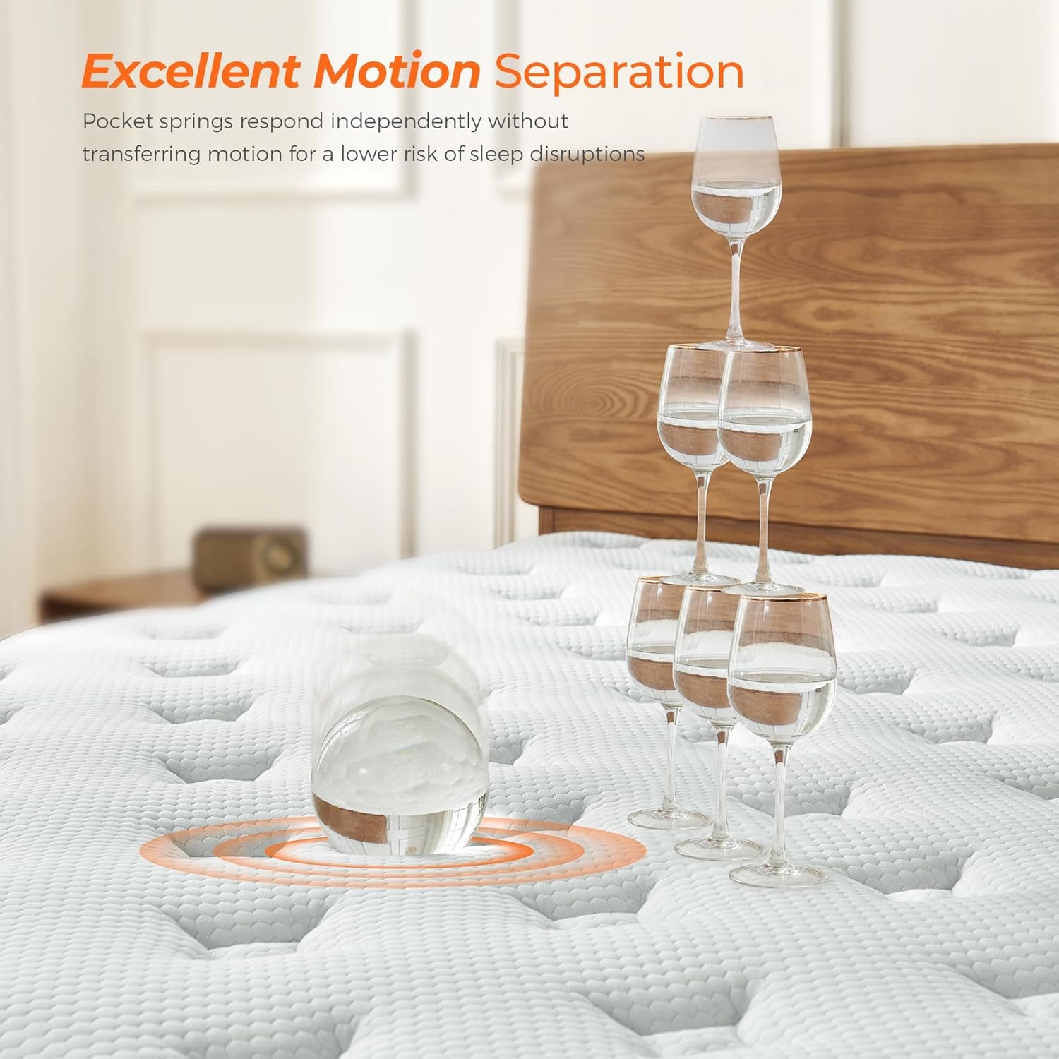 12 Inch Queen Mattress, Hybrid Mattress Queen Size Mattress in a Box with Pocketed Spring & Gel Memory Foam for Support, Pressure Relief, Reinforced Edge, Certipur-Us Certified - Medium Firm