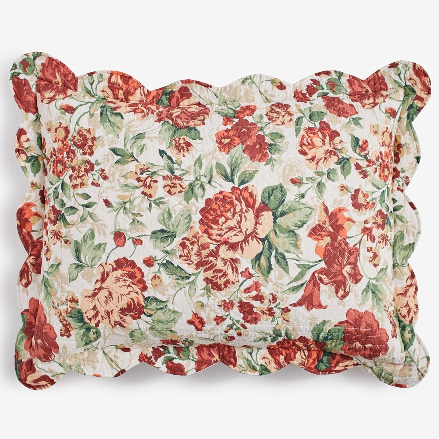 Cotton Florence Sham - King, Spice Floral Multi