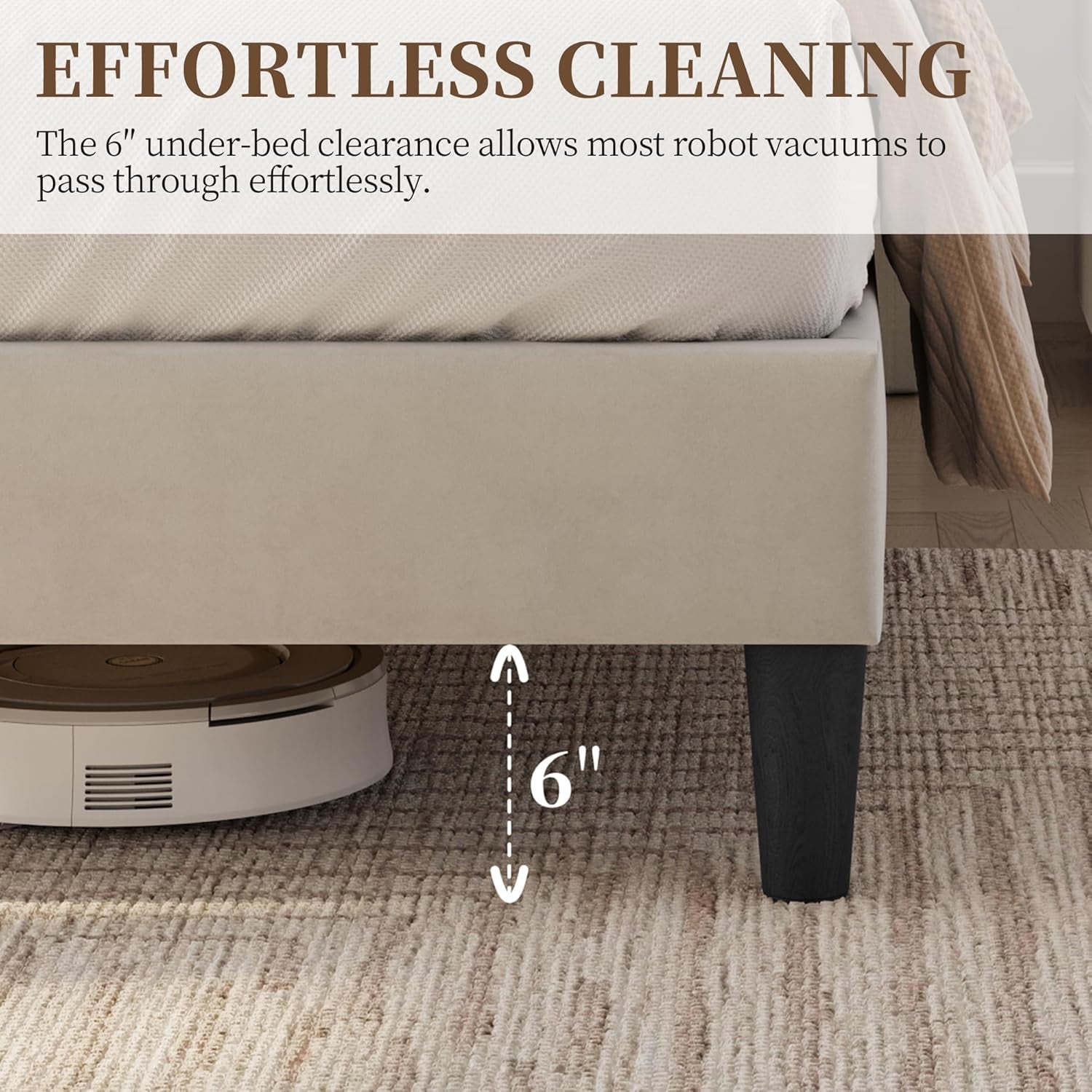 Queen Bed Frame with USB Charging Station and Storage Shelf/Upholstered Headboard Platform Bed with Wing Side/Wooden Slats Support/Noise Free/No Box Spring Needed/Easy Assembly, Ivory