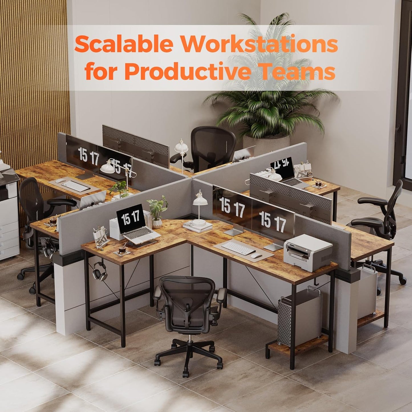 L Shaped Desk 66 Inch for Home Office, Corner Computer Desk Gaming Desk Wood L Desk with CPU Stand, Study Writing Table(Cpu Stand, Grey, 66 Inch)