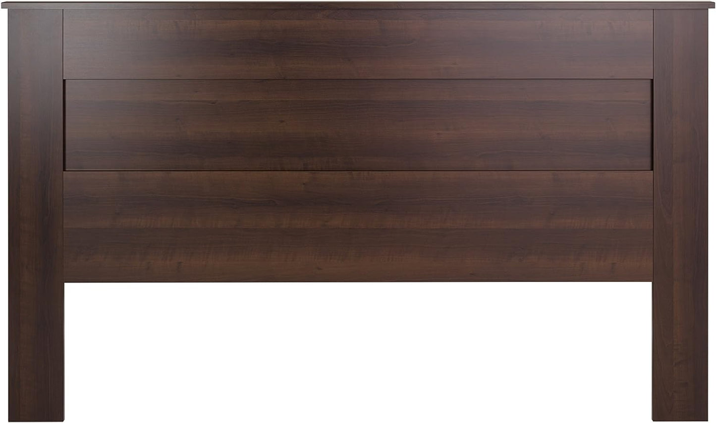 Stylish Flat Wood Panel Headboard for King Size Beds, Simplistic Wooden King Headboard 2.25" D X 81" W X 48" H, Espresso, EHFK-1301-1