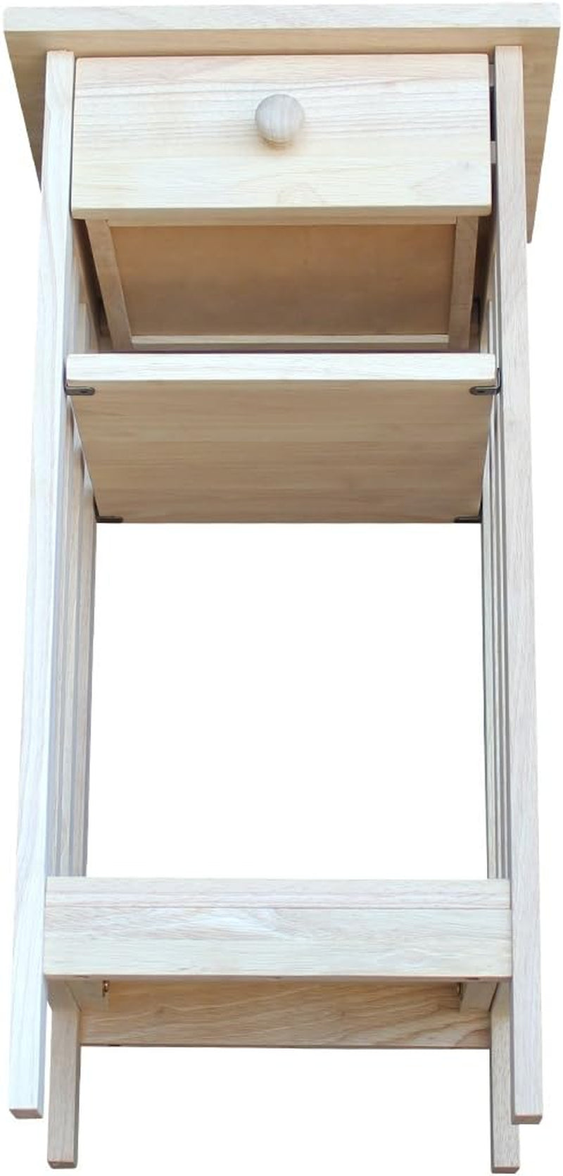 , Mission Telephone Stand , Solid Wood, Real Parawood, 15.6" W X 14.2" D X 30.3" H, Easy Assembly, DIY, Paint or Stain Your Way, Unfinished
