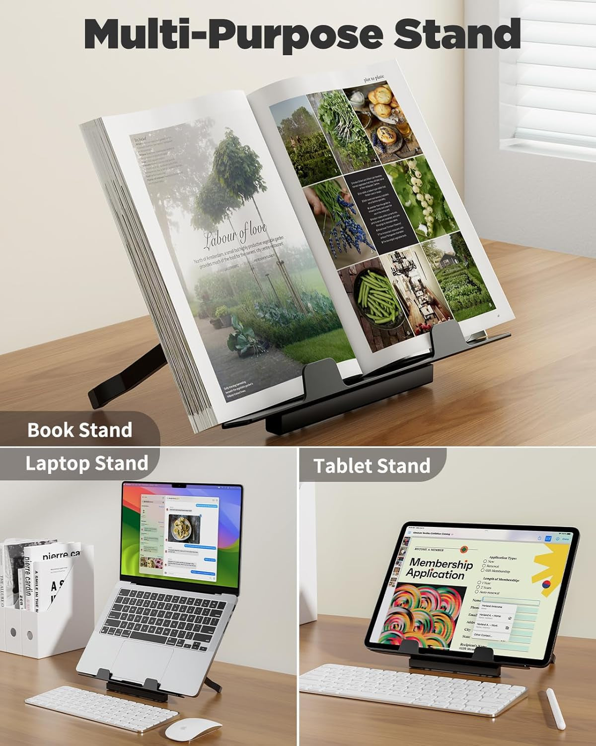 Laptop Desk for Bed,  Xx-Large Foldable Bed Tray Table for Eating Breakfast, Writing, Working, Gaming, Drawing with Storage Drawer, Handrest Bookstand, Tablet Stand, Phone Stand(Black Cherry)