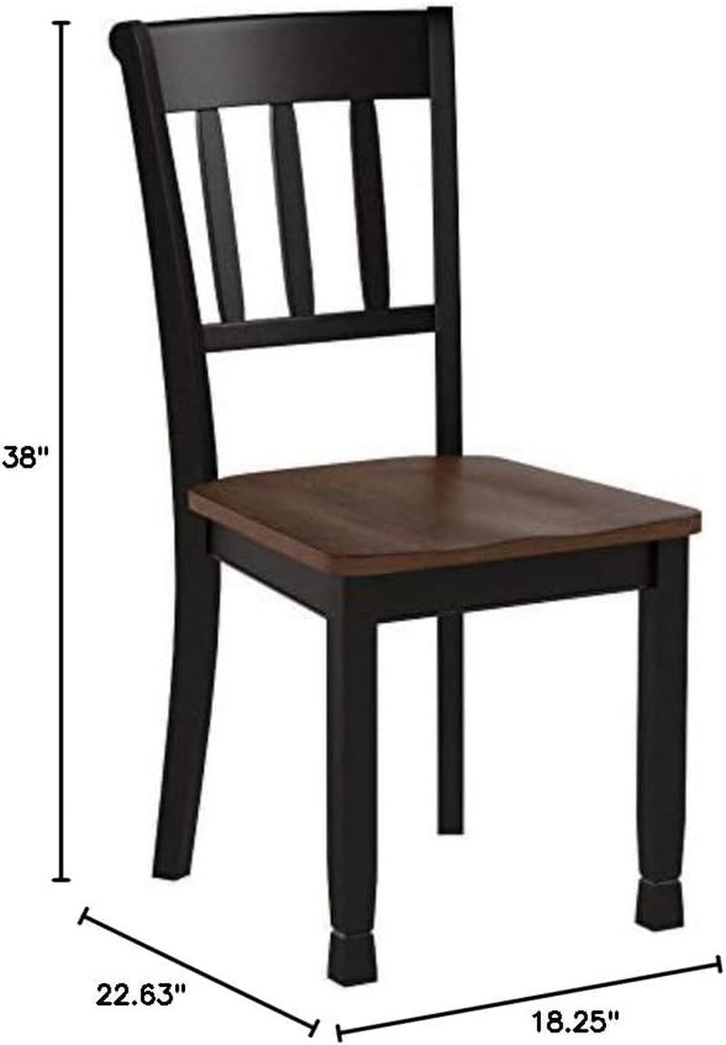 Owingsville Modern Farmhouse Dining Room Side Chair, Set of 2, Black and Brown