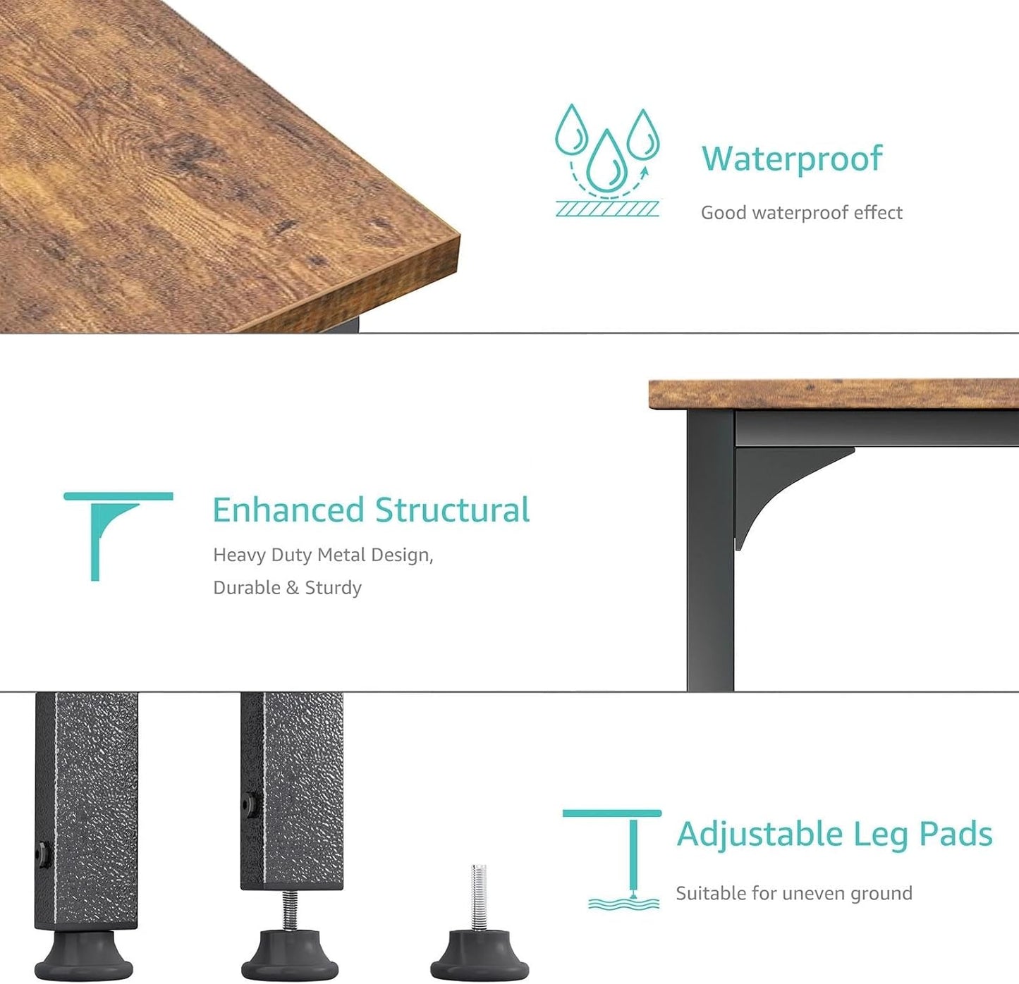 Computer Desk with Drawers - 40 Inch Work Reversible Small Desk for Bedroom Home Office, Simple Study Writing Table PC Desks with Drawer Storage Shelves, Rustic Brown