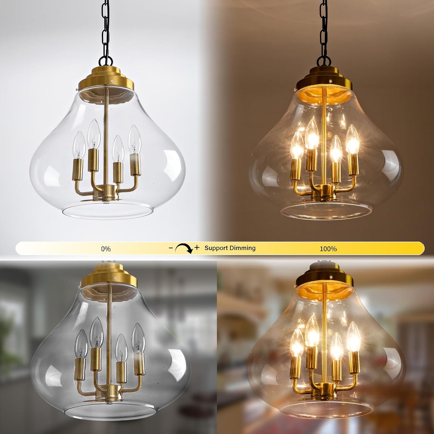 Glass Pendant Light Kitchen Island, 14" Modern Black Industrial Hanging Light Fixture Modern Black Pendant Lighting with Glass Shade for Dining Room Kitchen Island Foyer Hallway Entryway
