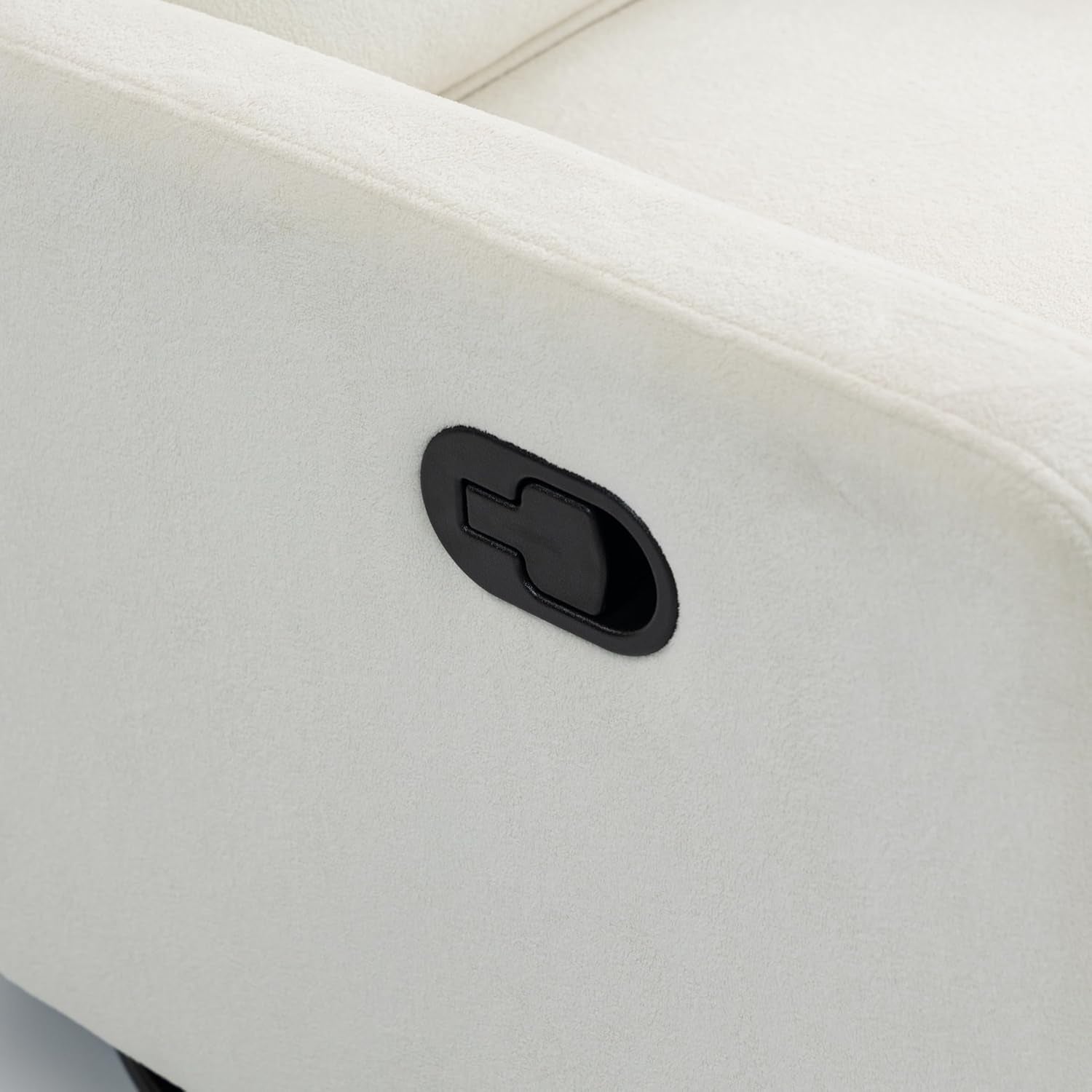 360° Swivel Rocking Chair Nursery Glider Recliner Nursery Chair Manual Swivel Rocker Recliner with High Backrest Armchair Comfy Side Modern Chair for Living Room (White)