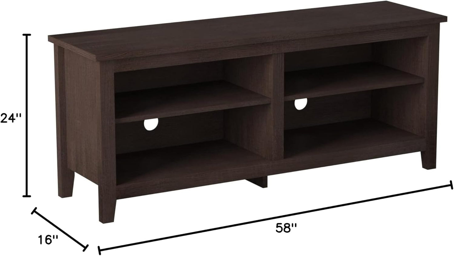 Wren Classic TV Console Entertainment Media Stand with Storage for Televisions up to 65 Inches, 58 Inch, Espresso