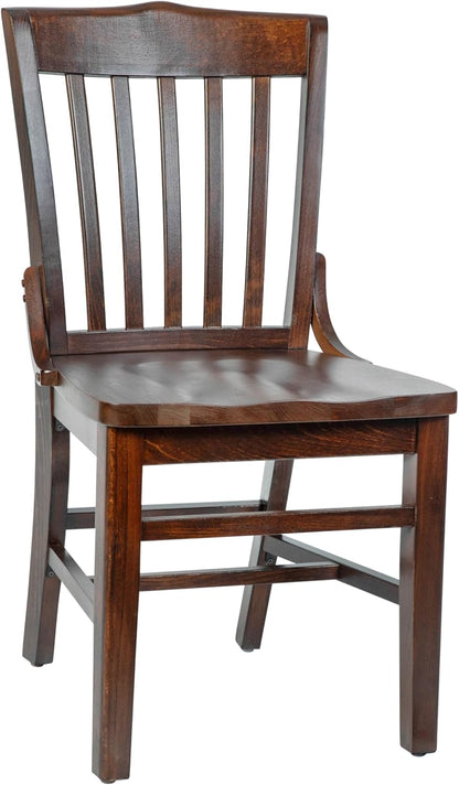 School House Back Walnut Wood Chair