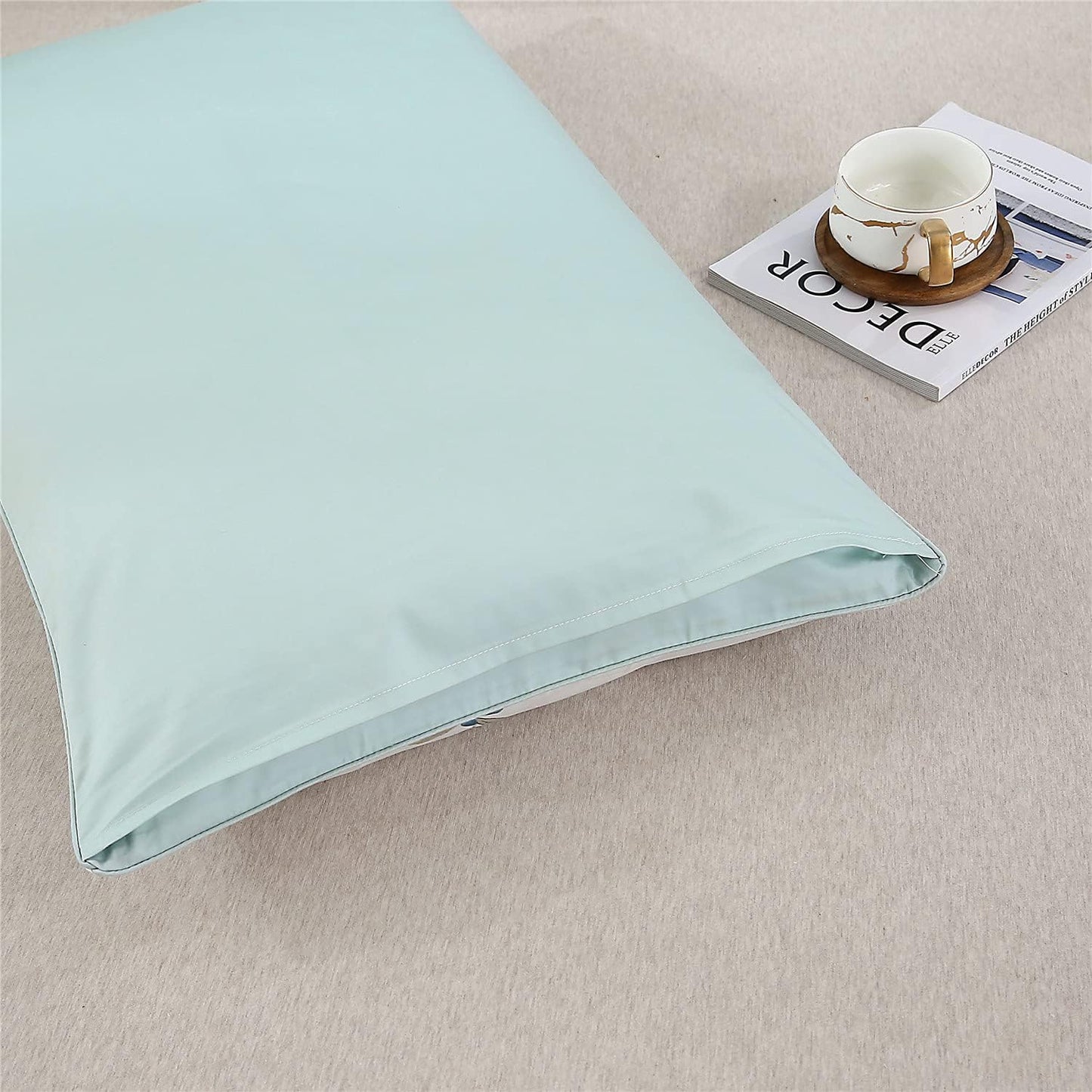 Flowers and Birds Print Pillow Covers Bed Pillowcases Envelope Closure End Pillow Encasement (Standard,Color-14)