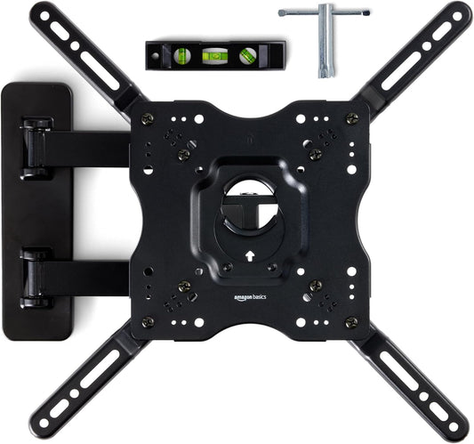 Full Motion Articulating TV Monitor Wall Mount for 26" to 55" Tvs and Flat Panels up to 80 Lbs, Black