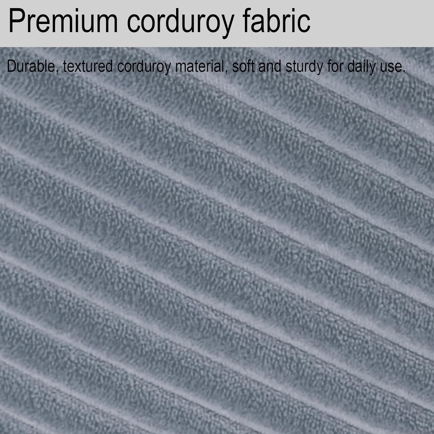 Unstuffed Ottoman Pouf Cover, Foot Rest Cover, Bean Bag Chair Cover (Gray)