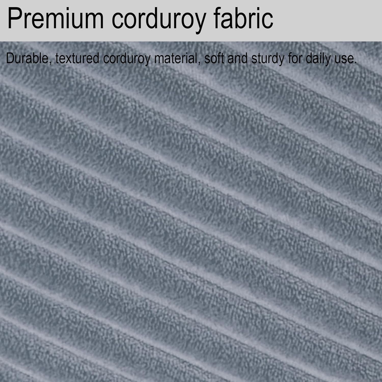 Unstuffed Ottoman Pouf Cover, Foot Rest Cover, Bean Bag Chair Cover (Gray)