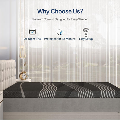 4 Inch Firm Mattress Topper Queen, Extra Firm Memory Foam Mattress Topper for Back Pain, Copper-Infused Cooling Gel Bed Topper with Washable Cover & Non-Slip Base, Certipur-Us Certified