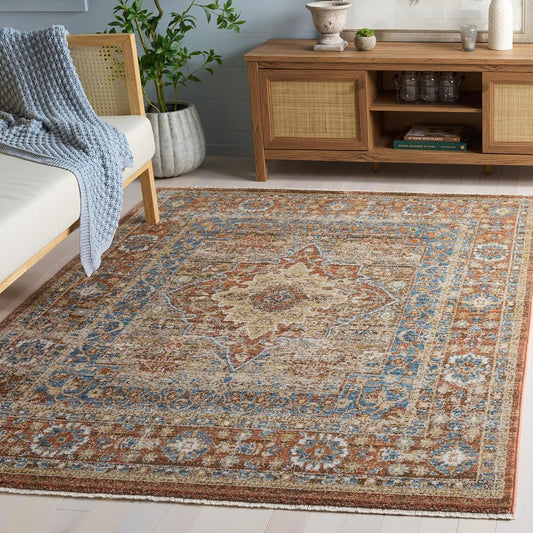 SAFAVIEH Bijar Collection Accent Rug - 3' x 5', Brown & Rust, Traditional Oriental Distressed Design, Non-Shedding & Easy Care, Ideal for High Traffic Areas in Entryway, Living Room, Bedroom (BIJ652D)