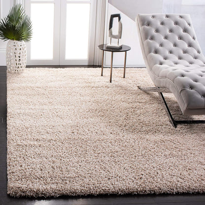 SAFAVIEH California Shag Collection Area Rug - 6'7" x 9'6", Beige, Non-Shedding & Easy to Clean, Ultra Plush Thick Pile, Ideal for Living Room, Bedroom, Dining Space (SG151-1313)