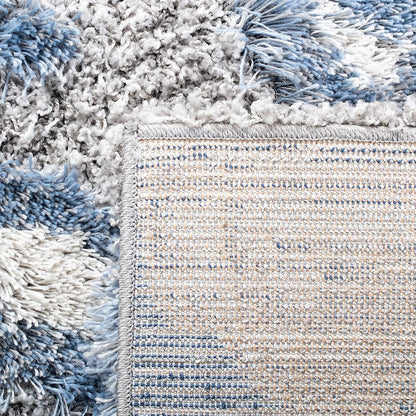 SAFAVIEH Horizon Shag Collection Accent Rug - 2' x 3', Grey & Blue, Non-Shedding & Easy Care, 2-inch Thick Ideal for High Traffic Areas in Entryway, Living Room, Bedroom (HZN890G)