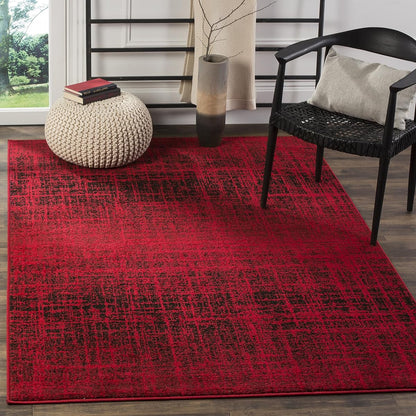 SAFAVIEH Adirondack Collection Area Rug - 5'1" x 7'6", Red & Black, Modern Abstract Design, Non-Shedding & Easy Care, Ideal for High Traffic Areas in Living Room, Bedroom (ADR116F)