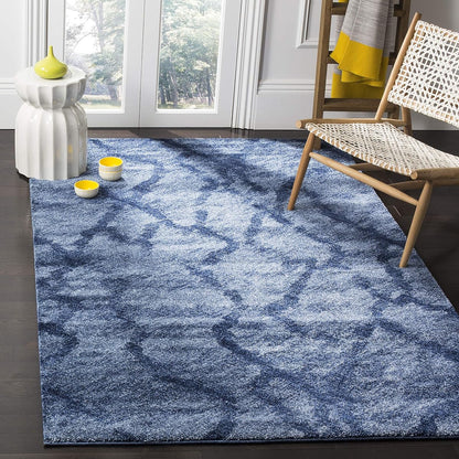 SAFAVIEH Retro Collection Accent Rug - 2'6" x 4', Blue & Dark Blue, Modern Abstract Design, Non-Shedding & Easy Care, Ideal for High Traffic Areas in Entryway, Living Room, Bedroom (RET2144-6570)