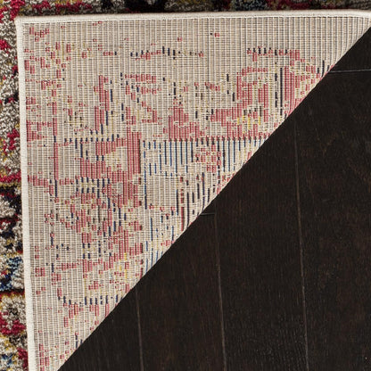 SAFAVIEH Monaco Collection Accent Rug - 2'2" x 4', Grey & Multi, Oriental Abstract Distressed Design, Non-Shedding & Easy Care, Ideal for High Traffic Areas in Entryway, Living Room, Bedroom (MNC206G)