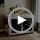 Wooden Dog Crate Furniture with 360°Rotatable Removable Dog Bowls, view 8