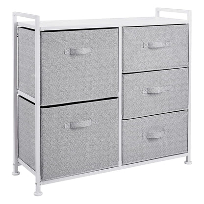 Bedroom Closet Organizer with 5-Fabric Storage Drawers for Clothes Storage