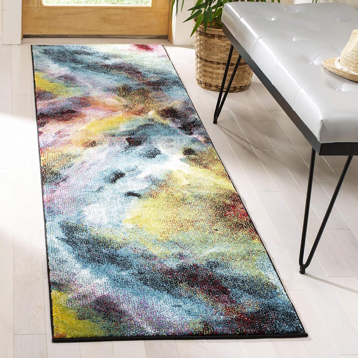 SAFAVIEH Galaxy Collection Runner Rug - 2'3" x 12', Multi, Vibrant Abstract Design, Non-Shedding & Easy Care, Ideal for High Traffic Areas in Living Room, Bedroom (GAL110A)