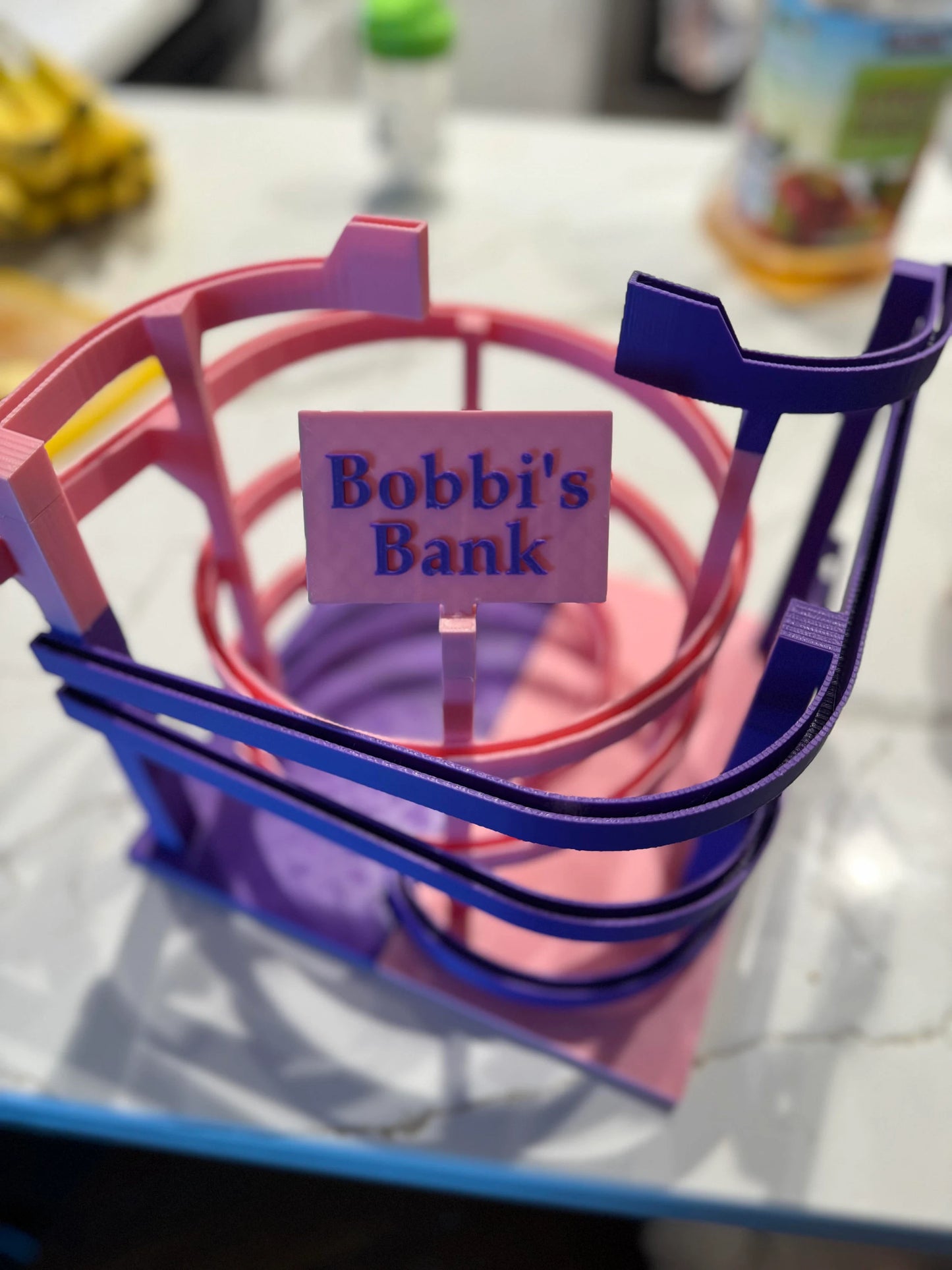 Made in USA Coin Run, Increases Donations, 9.5" L x W and H, Ships FREE Nationwide, Piggy Bank, Custom 3D Printed by 8 Year Old