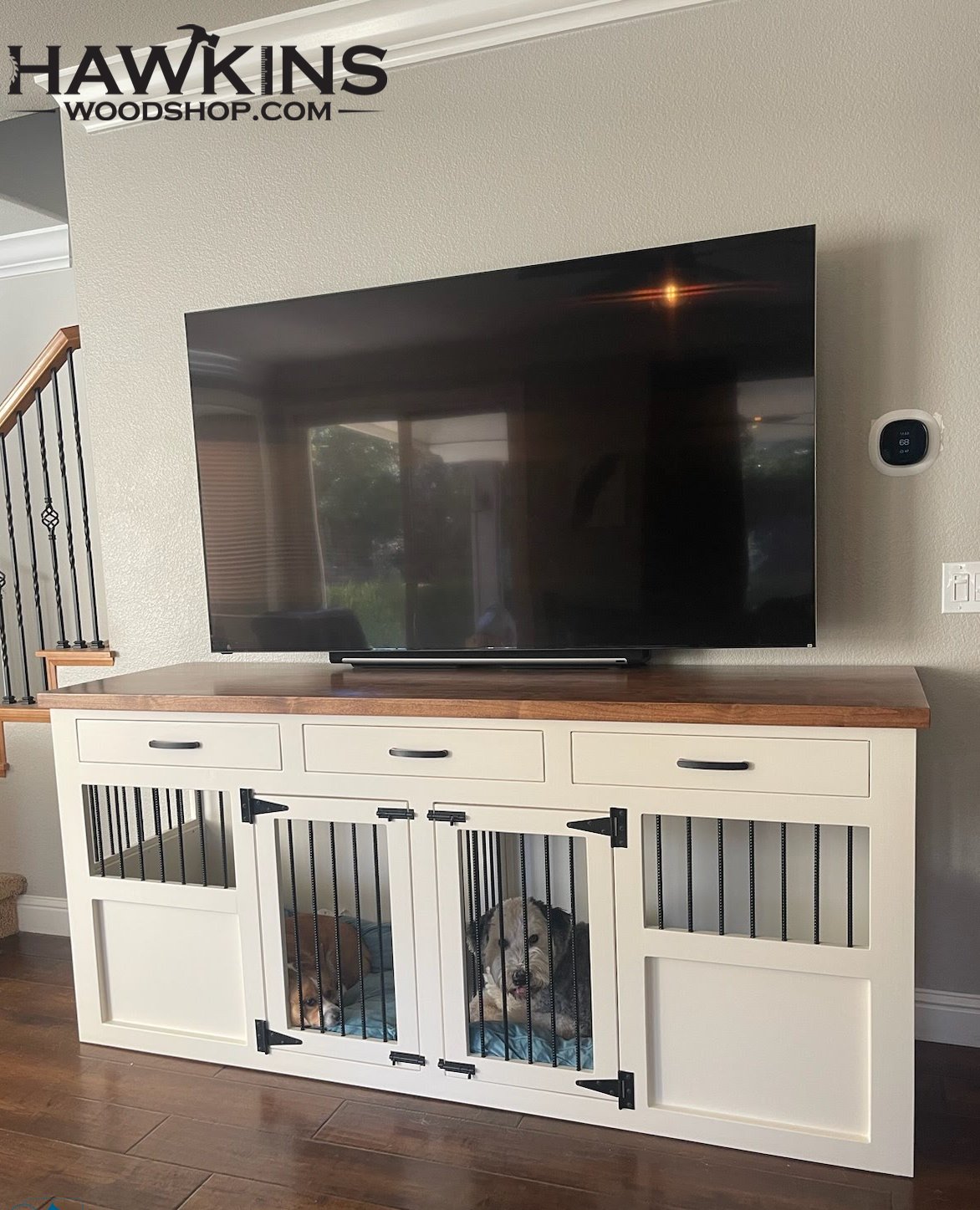 Made in USA Hardwood Dog Crate Furniture TV Stand Kennels