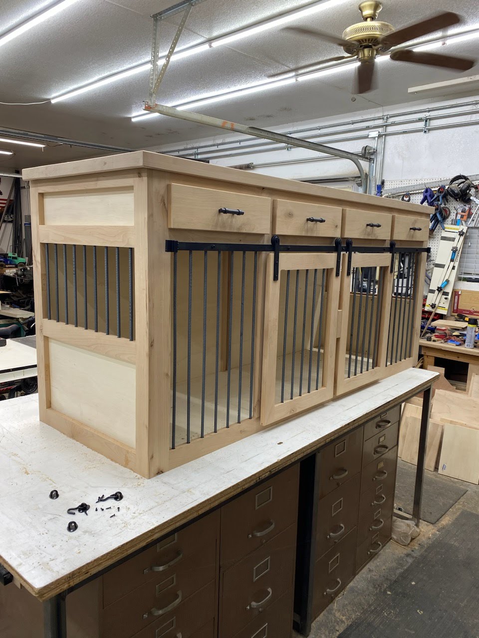 Made in USA Hardwood Dog Crate Furniture TV Stand Kennels