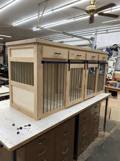 Made in USA Hardwood Dog Crate Furniture TV Stand Kennels