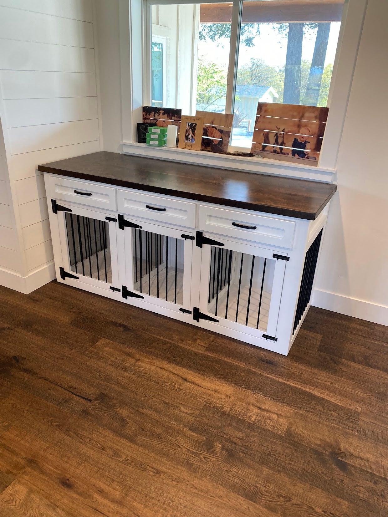 Made in USA Hardwood Dog Crate Furniture TV Stand Kennels