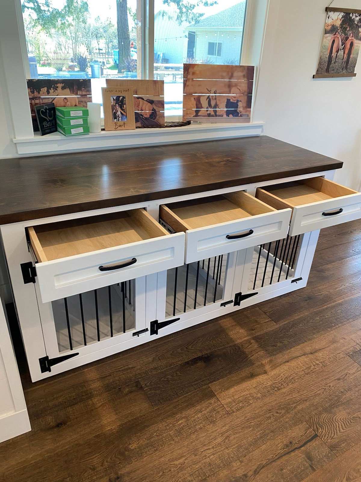 Made in USA Hardwood Dog Crate Furniture TV Stand Kennels