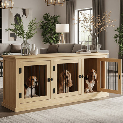 Made in USA Hardwood Dog Crate Furniture TV Stand Kennels