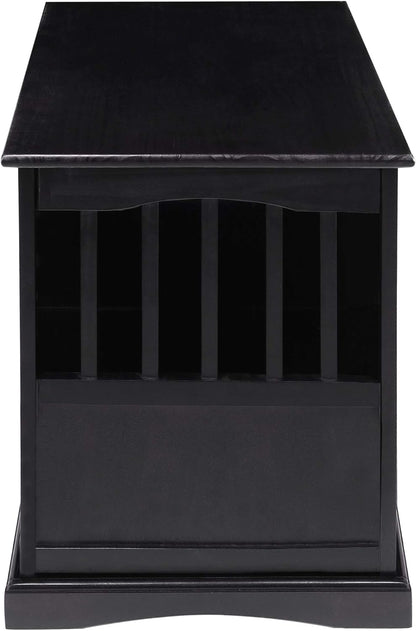 Wooden Lattice Pet Crate, End Table, Taupe Gray