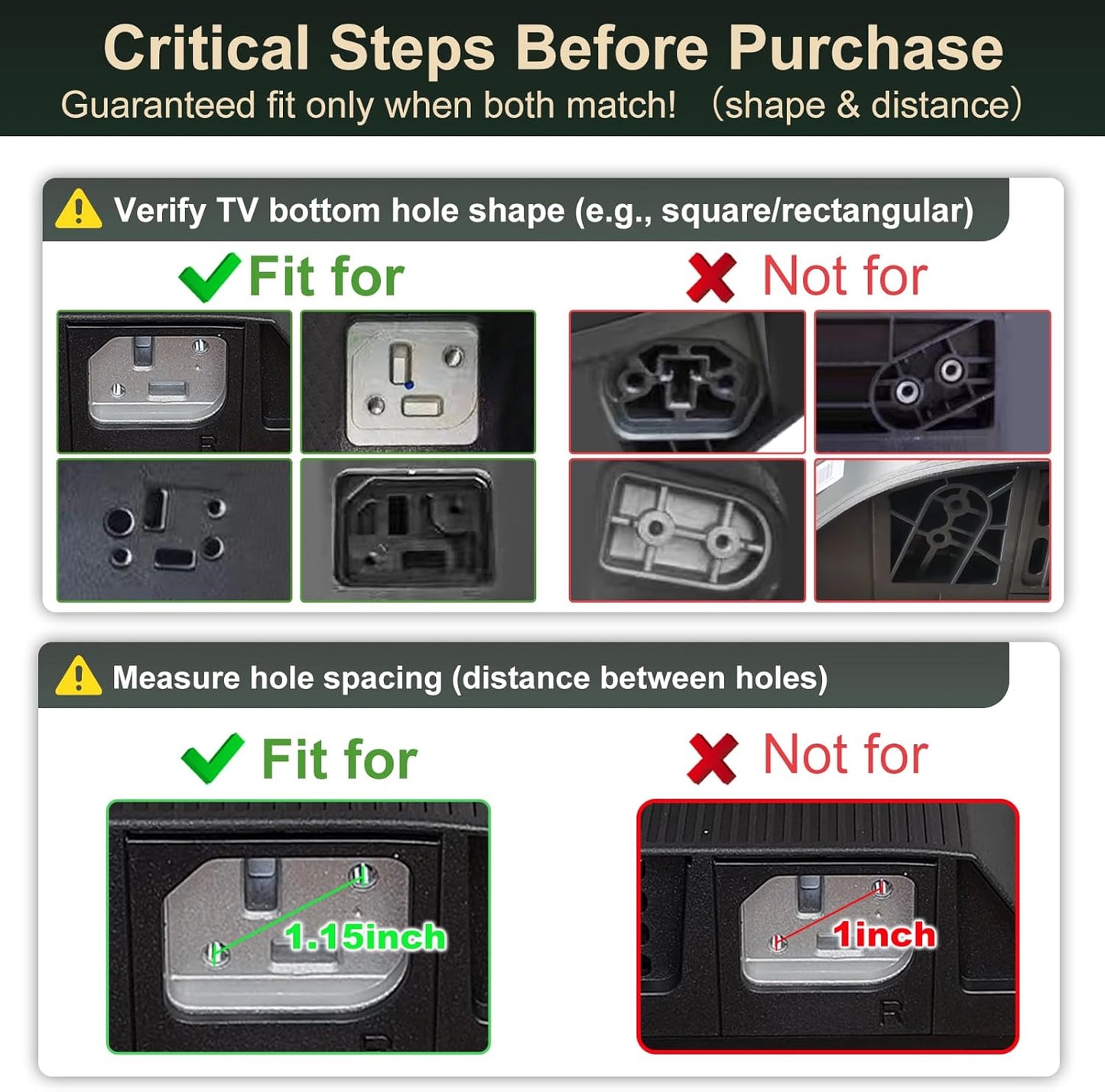 TV Stand for Hisense TV Stand Legs, Check Fit, for Specific TV Bottom Ports. Fits Select Hisense Models. Confirm Description Picture before Buying - Avoid Mismatch.