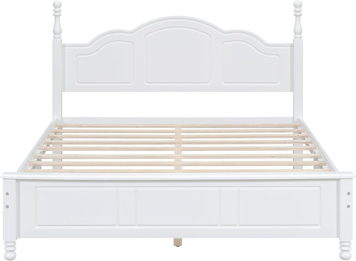 Bedroom Set Furniture, 3-Pieces Bedroom Sets, Queen Size Wood Platform Bed and 2 Nightstands, White