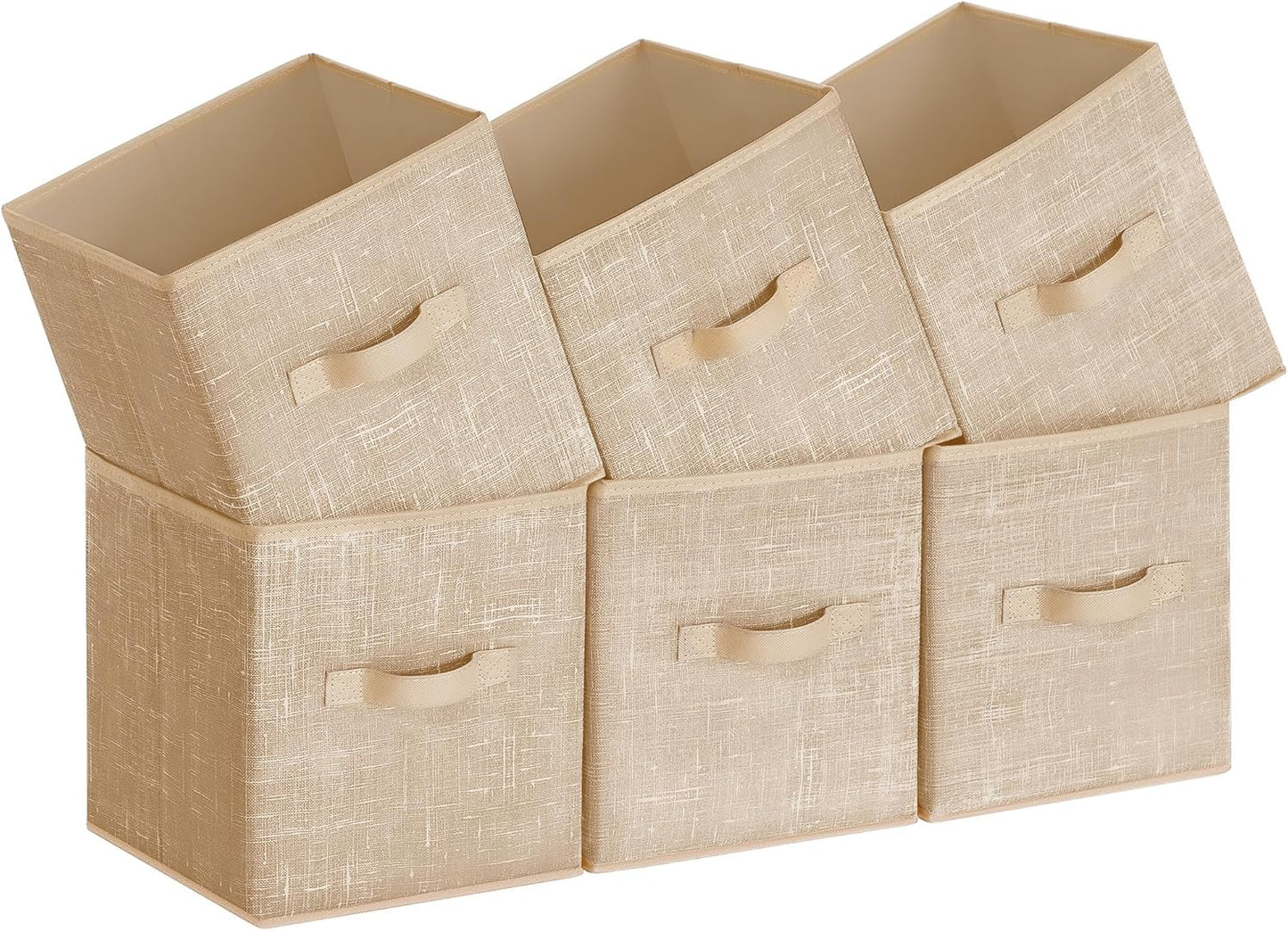 Storage Cubes, 13-Inch Non-Woven Fabric Bins with Double Handles, Set of 6, Closet Organizers for Shelves, Foldable, for Clothes, Cattail Gray UROB033G01