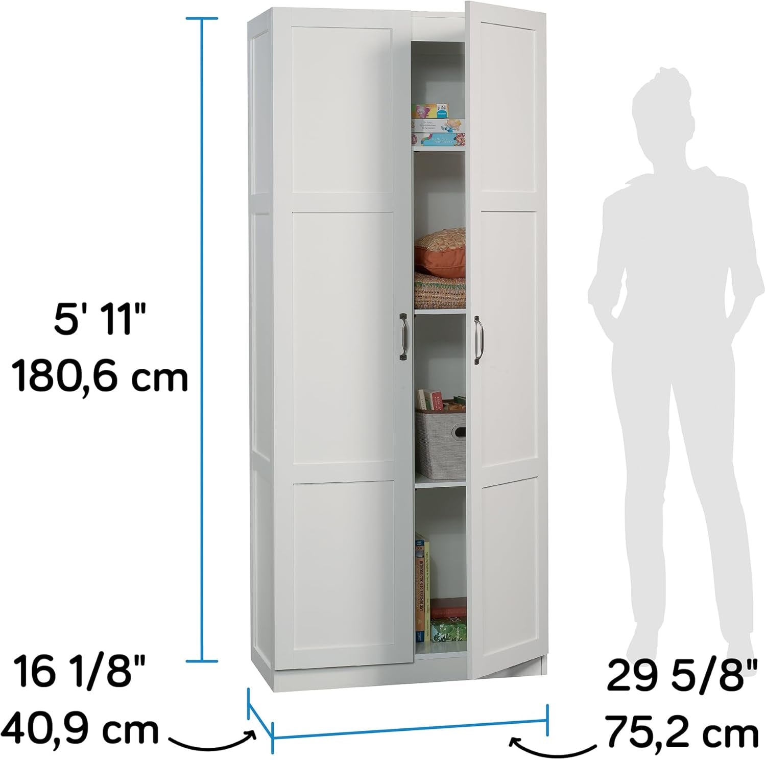 Select Storage Cabinet/ Pantry Cabinets, White Finish